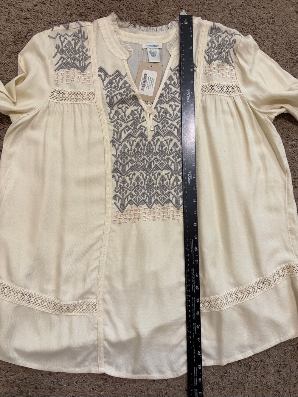 Sundance NEW Alysian Top Embroidered Size L - Picture 6 of 7